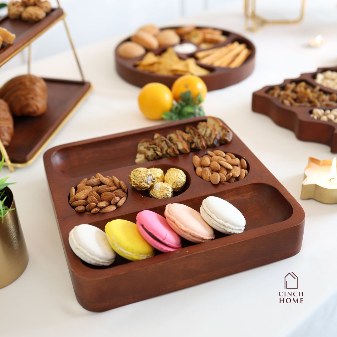 Buy from a range of Cake Stands Online India| 3 Tier Cake Stands | Kitchenware | Serveware | Desert Platter | For birthday, tea party| pastry platter | Multipurpose Tray | Decorative Tray| Serving platter| Organizers online India| Decorative Trays online India | Premium trays online India | Shop trays online | Serving Trays Online India | chip and dip bowl| chip and dip platter| Diwali gift| Kitchen essentials| serving tray| wooden serving tray | festive gifts