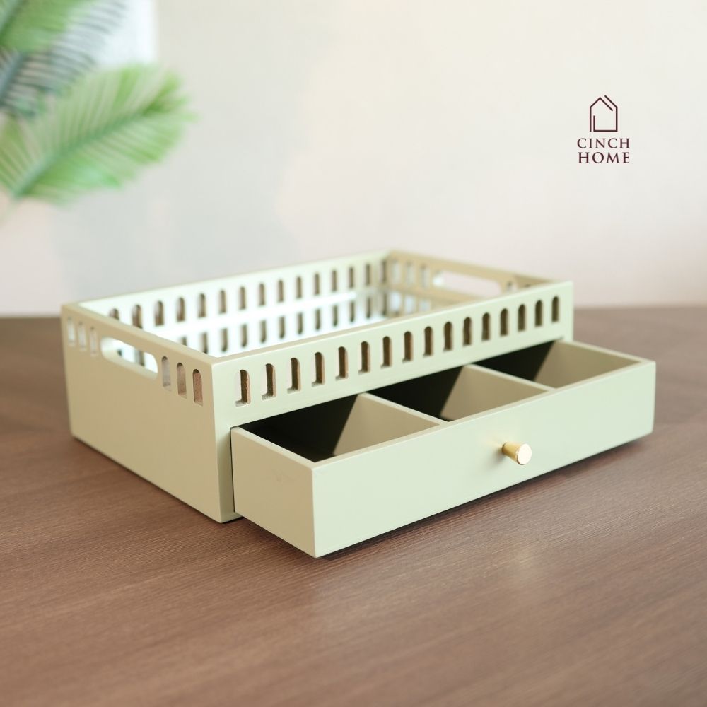 coffee table organizer, coffee table tray, sofa tray, serving tray, wooden serving tray, living room organizer, coffee table storage, 2 tier tray, serving tray with drawer, storage tray with drawer, multipurpose serving tray, table organizer,tea serving tray, coffee serving tray,snack serving tray, dry fruit serving tray,tea coffee organizer, remote organizer, tissue holder tray, cutlery organizer, living room accessories, modern home decor, functional home decor, decorative storage tray, gift, diwali gift