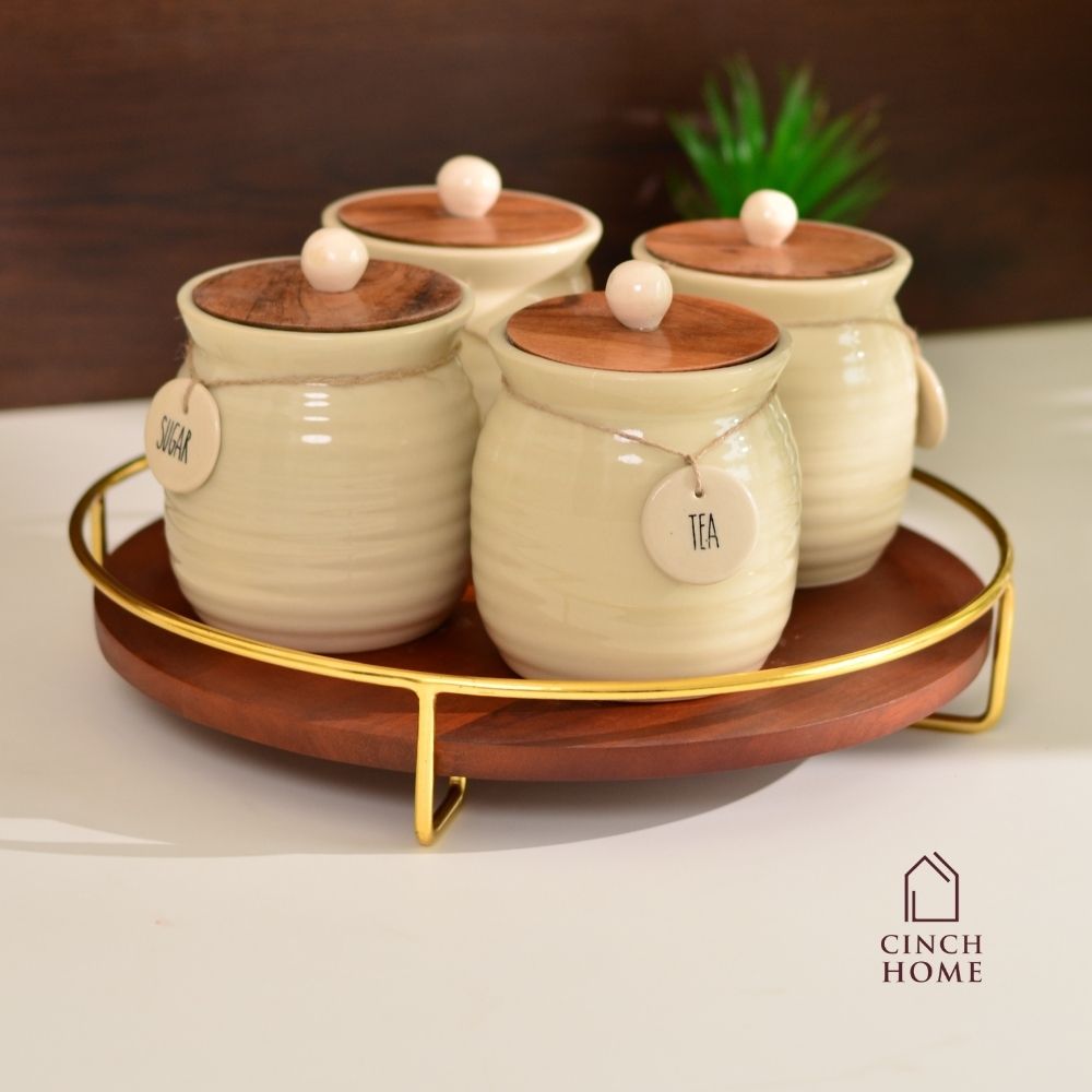 Ceramic canisters, Kitchen canister set| Tea, coffee, sugar canisters, Pickle storage jars, ceramic kitchen organization, Airtight containers, Decorative kitchen canisters, Glossy ceramic jars, Pantry storage solutions, Stylish kitchen essentials, home décor, kitchen essentials online india, kitchen jars online india