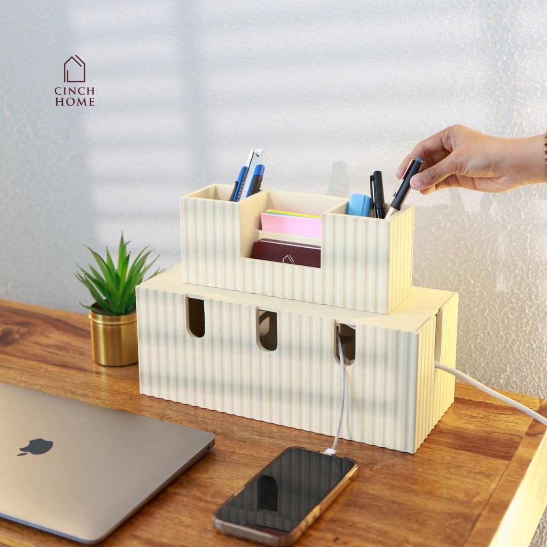 wire organizer, fluted MDF wire organizer, cable organizer box, modern wire organizer, wooden wire organizer, fluted cable management box, MDF cable organizer, desk wire organizer, home office wire management, stylish cable organizer, hidden cable organizer box, wire organizer for TV unit, wooden cable box, eco-friendly wire organizer, minimalist wire organizer, pen holder, card holder, desk accessories, desk organiser