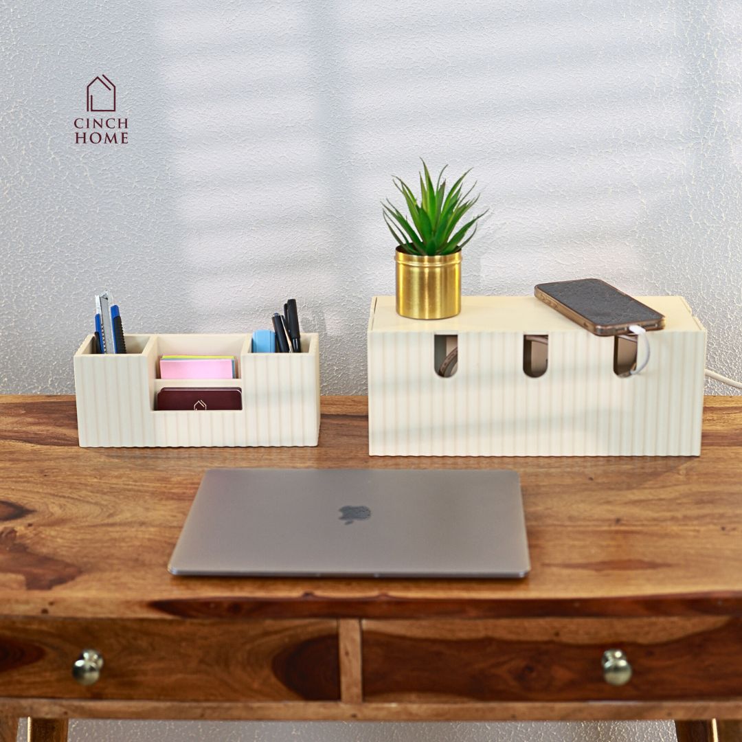 wire organizer, fluted MDF wire organizer, cable organizer box, modern wire organizer, wooden wire organizer, fluted cable management box, MDF cable organizer, desk wire organizer, home office wire management, stylish cable organizer, hidden cable organizer box, wire organizer for TV unit, wooden cable box, eco-friendly wire organizer, minimalist wire organizer, pen holder, card holder, desk accessories, desk organiser