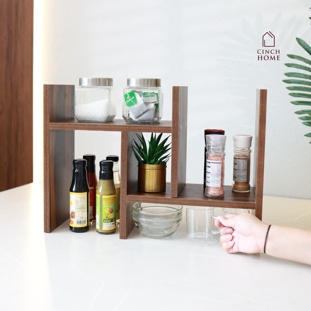 wooden desk organizer, adjustable shelf for desk, expandable storage rack, kitchen spice rack, wooden kitchen organizer, home office organizer, study table shelf, multipurpose wooden organizer, desk and kitchen storage solution, compact shelf for home