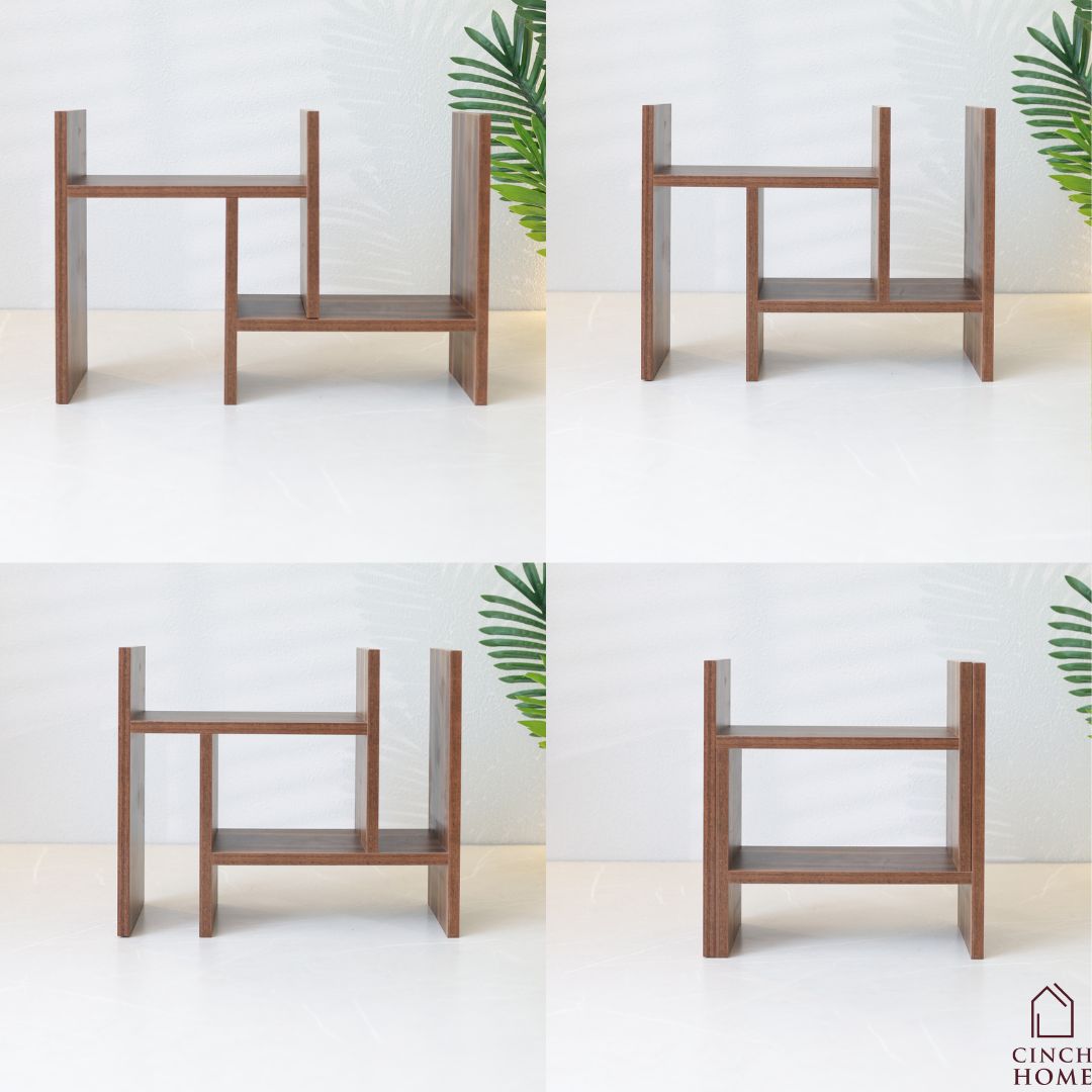 wooden desk organizer, adjustable shelf for desk, expandable storage rack, kitchen spice rack, wooden kitchen organizer, home office organizer, study table shelf, multipurpose wooden organizer, desk and kitchen storage solution, compact shelf for home