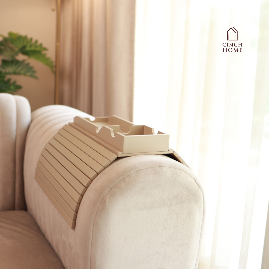 sofa armrest tray, couch tray organizer, armrest table for sofa, flexible sofa tray India, wooden couch tray, remote holder tray, beige sofa tray, detachable organizer tray, couch cup holder tray, multifunctional armrest tray, sofa arm table organizer