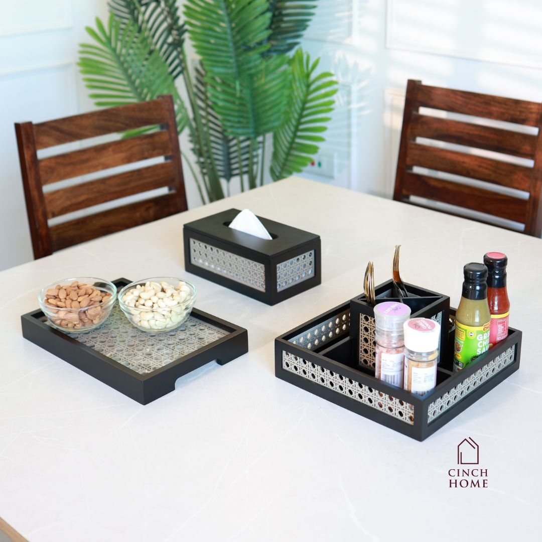 rattan tissue box, wooden tissue holder, cane tissue box, handmade tissue box, living room décor, dining table tissue holder, premium wooden tissue box, car tissue box, tissue dispenser India, rattan home décor, modern tissue holder, CinchHome tissue box.