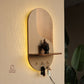 illuminated wall organizer, oval wall organizer, wall key holder, key holder with shelf, key holder with hooks, wall organizer with light, entryway organizer, wall shelf with hooks, ambient wall light, decorative wall shelf, towel hanger, wall mounted organizer, hallway organizer, foyer organizer, bedroom wall organizer, modern wall decor, luxury wall organizer, premium wall decor, wooden wall shelf, key hooks for wall, multifunctional wall organizer, Cinch Home wall organizer