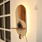 illuminated wall organizer, oval wall organizer, wall key holder, key holder with shelf, key holder with hooks, wall organizer with light, entryway organizer, wall shelf with hooks, ambient wall light, decorative wall shelf, towel hanger, wall mounted organizer, hallway organizer, foyer organizer, bedroom wall organizer, modern wall decor, luxury wall organizer, premium wall decor, wooden wall shelf, key hooks for wall, multifunctional wall organizer, Cinch Home wall organizer