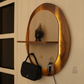 illuminated wall organizer, oval wall organizer, wall key holder, key holder with shelf, key holder with hooks, wall organizer with light, entryway organizer, wall shelf with hooks, ambient wall light, decorative wall shelf, towel hanger, wall mounted organizer, hallway organizer, foyer organizer, bedroom wall organizer, modern wall decor, luxury wall organizer, premium wall decor, wooden wall shelf, key hooks for wall, multifunctional wall organizer, Cinch Home wall organizer