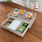 Luxe Serving & Storage Tray- Beige | Rattan | 2 Tier Serving Tray