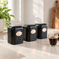 Textured Black Tea, Coffee & Sugar Canister Set – Set of 3