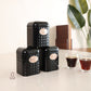 Textured Black Tea, Coffee & Sugar Canister Set – Set of 3