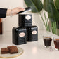 Textured Black Tea, Coffee & Sugar Canister Set – Set of 3