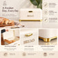 black bread box, bread storage container, bread box with lid, kitchen bread storage, bread bin for kitchen, black bread bin, bread storage box, premium bread box, luxury kitchen accessories, black and gold bread box, kitchen countertop organizer, bread keeper, bakery storage container, bread loaf holder, kitchen storage box, modern kitchen decor, countertop bread bin, food storage container, bread organizer, kitchen organization, housewarming gift, Diwali gift, Cinch Home Copy keywords