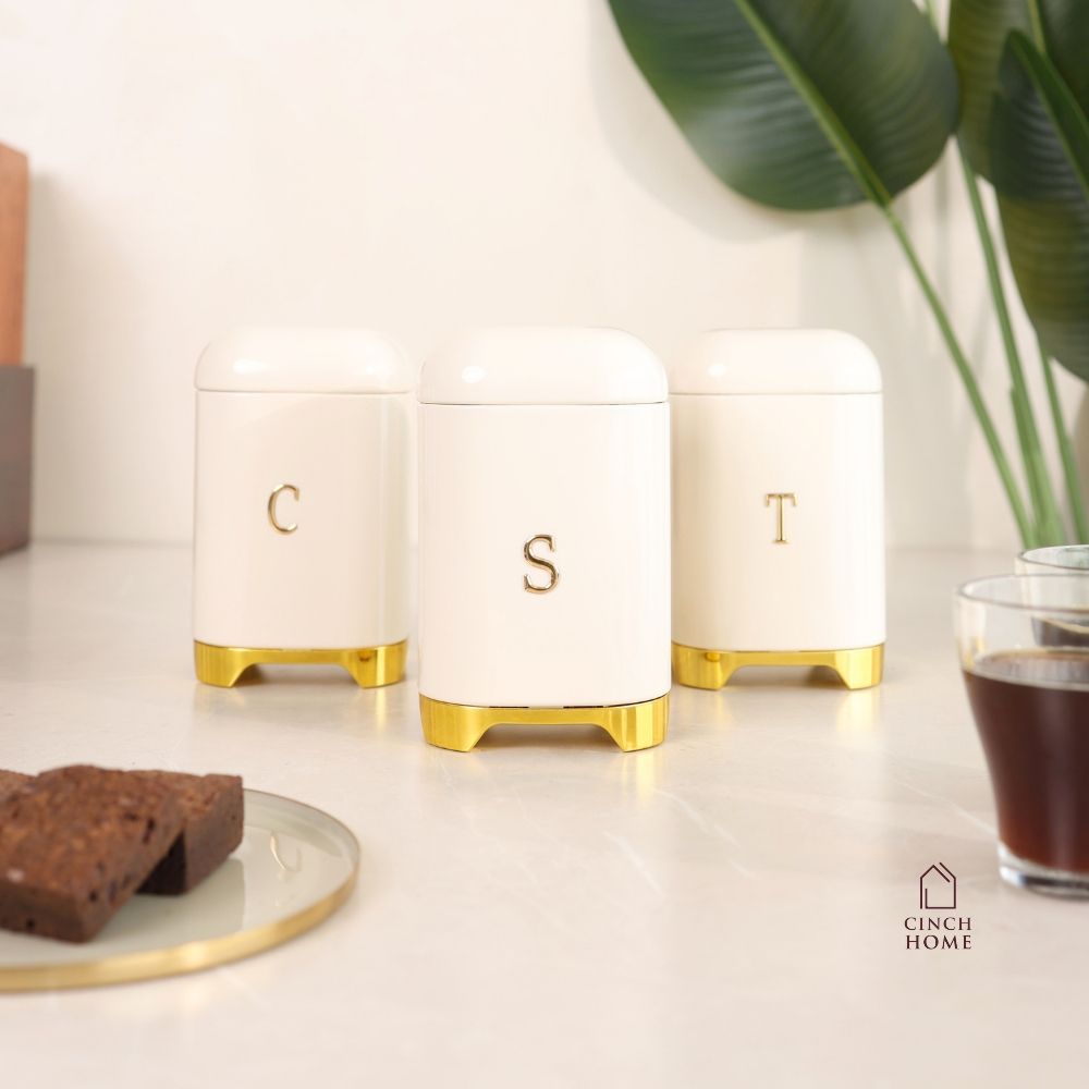 tea coffee sugar canister set, tea coffee sugar containers, white canister set, set of 3 canisters, textured canisters, geometric canisters, tea canister, coffee canister, sugar canister, kitchen storage jars, countertop canisters, pantry storage, tea station organizer, coffee bar accessories, white kitchen accessories, modern kitchen decor, decorative canisters, food storage containers, kitchen organization, premium kitchen accessories, labelled canisters, tea coffee sugar storage, beverage station organiz