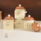 Ceramic canisters, Kitchen canister set| Tea, coffee, sugar canisters, Pickle storage jars, ceramic kitchen organization, Airtight containers, Decorative kitchen canisters, Glossy ceramic jars, Pantry storage solutions, Stylish kitchen essentials, home décor, kitchen essentials online india, kitchen jars online india