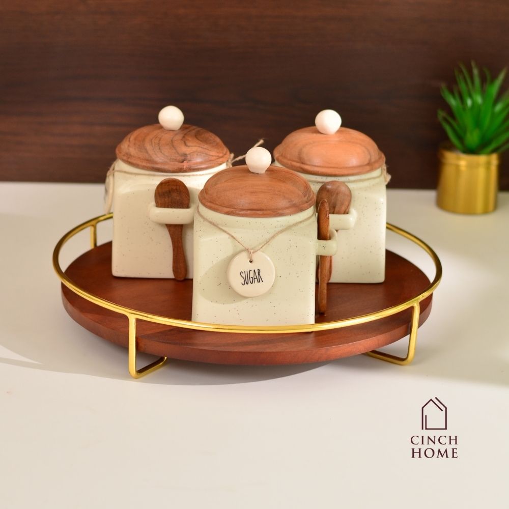 Ceramic canisters, Kitchen canister set| Tea, coffee, sugar canisters, Pickle storage jars, ceramic kitchen organization, Airtight containers, Decorative kitchen canisters, Glossy ceramic jars, Pantry storage solutions, Stylish kitchen essentials, home décor, kitchen essentials online india, kitchen jars online india