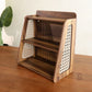walnut wood shelf, cane shelf, wooden kitchen shelf, wall mounted kitchen shelf, countertop organiser, multipurpose shelf, kitchen spice rack, wooden spice rack, kitchen storage organiser, tea coffee station, coffee corner organiser, masala jar organiser, wooden countertop rack, cane furniture, walnut finish shelf, kitchen rack, space saving shelf, vanity organiser, desk organiser, home decor shelf, two tier shelf, modern kitchen accessories, kitchen organisation