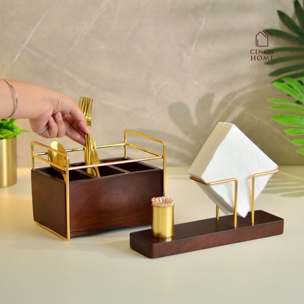 Dining Table Combo: Cutlery Holder, Tissue Holder & Toothpick stand