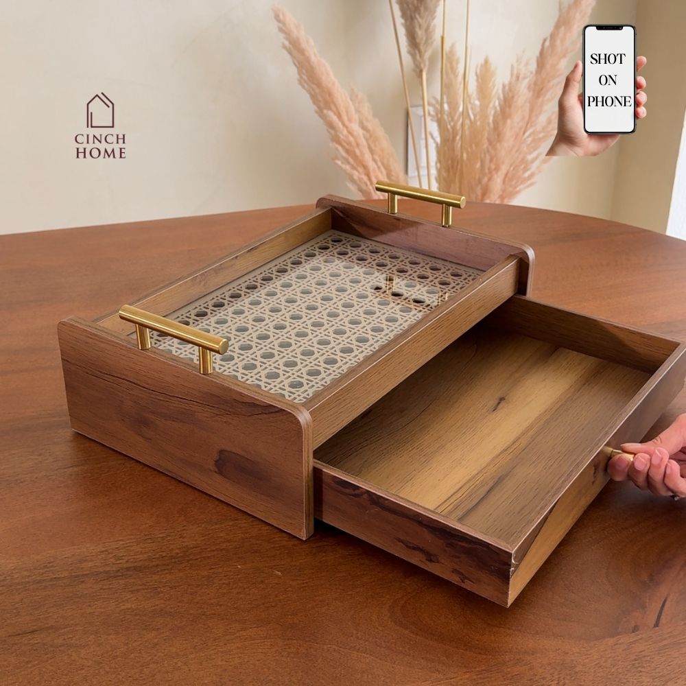 coffee table organizer, coffee table tray, sofa tray, serving tray, wooden serving tray, living room organizer, coffee table storage, 2 tier tray, serving tray with drawer, storage tray with drawer, multipurpose serving tray, table organizer,tea serving tray, coffee serving tray,snack serving tray, dry fruit serving tray,tea coffee organizer, remote organizer, tissue holder tray, cutlery organizer, living room accessories, modern home decor, functional home decor, decorative storage tray, gift, diwali gift