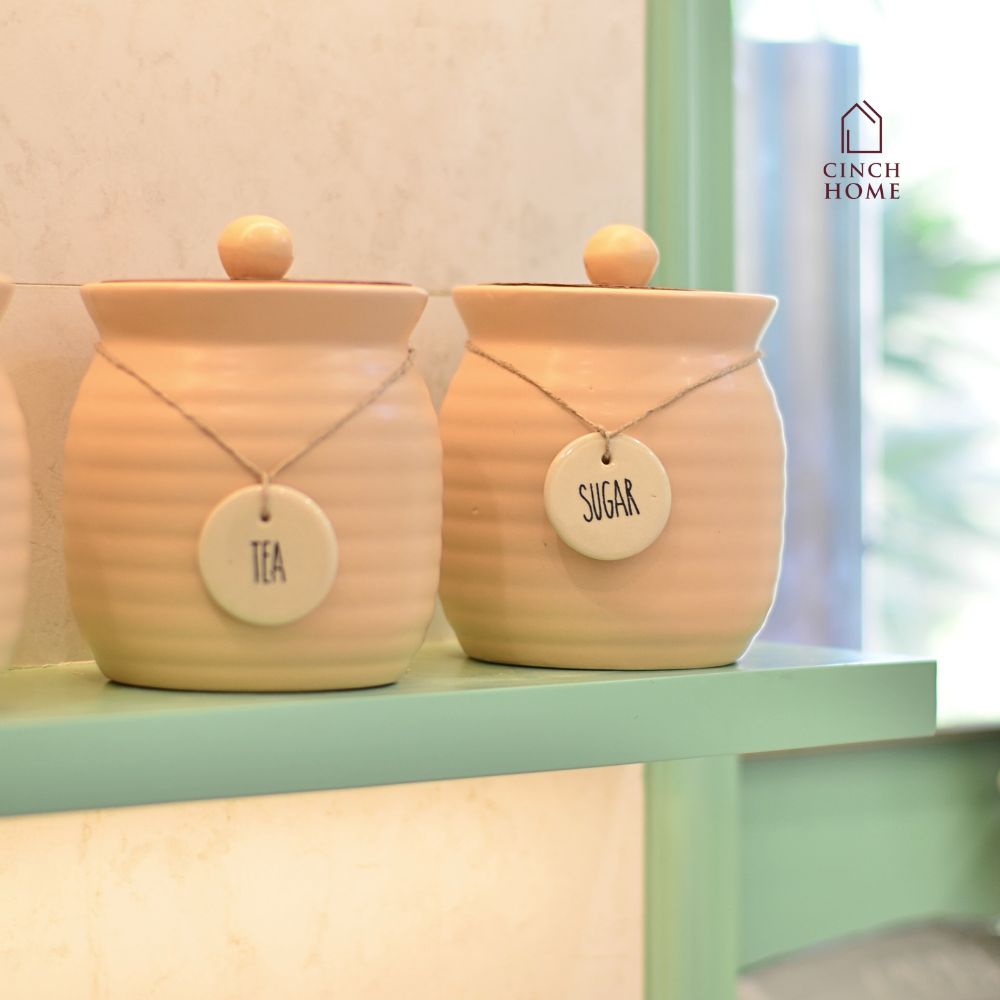 Ceramic canisters, Kitchen canister set| Tea, coffee, sugar canisters, Pickle storage jars, ceramic kitchen organization, Airtight containers, Decorative kitchen canisters, Glossy ceramic jars, Pantry storage solutions, Stylish kitchen essentials, home décor, kitchen essentials online india, kitchen jars online india