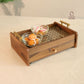 coffee table organizer, coffee table tray, sofa tray, serving tray, wooden serving tray, living room organizer, coffee table storage, 2 tier tray, serving tray with drawer, storage tray with drawer, multipurpose serving tray, table organizer,tea serving tray, coffee serving tray,snack serving tray, dry fruit serving tray,tea coffee organizer, remote organizer, tissue holder tray, cutlery organizer, living room accessories, modern home decor, functional home decor, decorative storage tray, gift, diwali gift