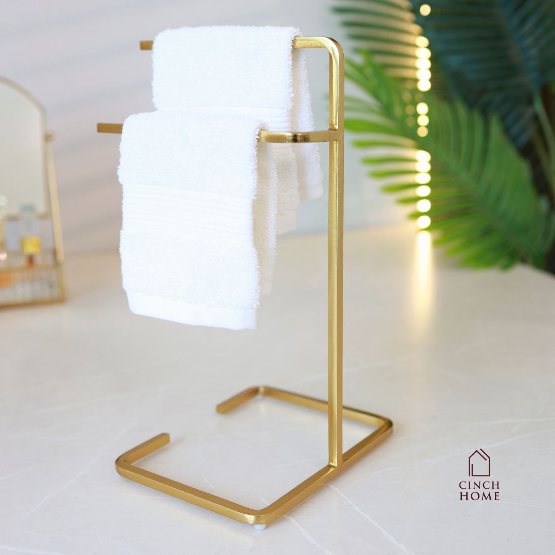 black towel stand for bathroom, modern hand towel holder, countertop towel rack, minimalist towel stand India, matte black towel holder, freestanding towel stand, bathroom accessories modern, small towel stand for sink, powder-coated towel rack, towel organizer for vanity.