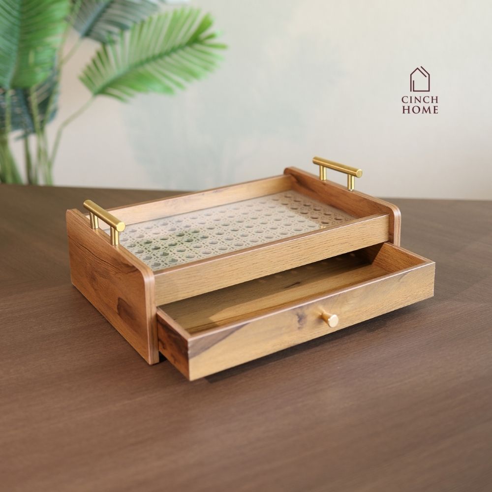 coffee table organizer, coffee table tray, sofa tray, serving tray, wooden serving tray, living room organizer, coffee table storage, 2 tier tray, serving tray with drawer, storage tray with drawer, multipurpose serving tray, table organizer,tea serving tray, coffee serving tray,snack serving tray, dry fruit serving tray,tea coffee organizer, remote organizer, tissue holder tray, cutlery organizer, living room accessories, modern home decor, functional home decor, decorative storage tray, gift, diwali gift