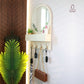 Entryway Organiser with Round Mirror with Dual Hooks & Shelf