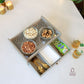 wooden serving tray with drawer, multipurpose organizer tray, tea serving tray, dry fruit serving tray, kitchen organizer tray, serving tray for snacks, home décor serving tray, dressing table tray, premium serving tray India, CinchHome serving tray. festive gifting, festive hosting, diwali gift, home gift, house warming gift