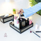rattan organizer box, wooden organizer with cane weave, dining table organizer, kitchen condiment holder, cutlery organizer, makeup brush holder, vanity organizer, multipurpose table organizer, desk organizer, handmade rattan storage box, home décor organizer India, CinchHome rattan organizer, premium wooden organizer.