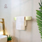 gold towel holder, peel and stick towel rack, self adhesive towel stand, no drill towel holder India, bathroom towel holder, stainless steel gold rack, CinchHome towel holder, wall mounted towel bar, modern bathroom accessories, gold bathroom décor