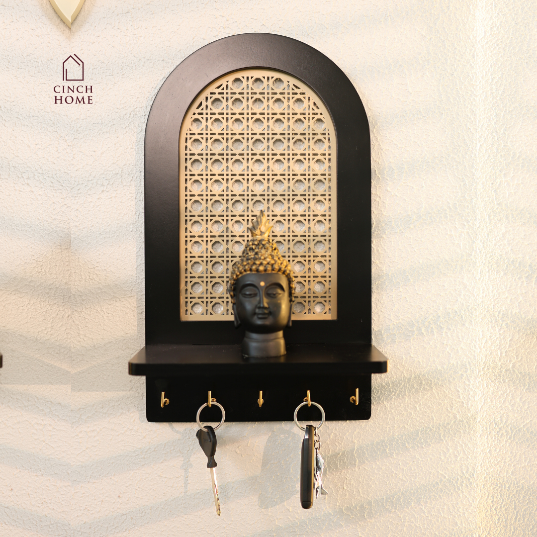 cane key holder, wall mounted key holder, key holder with shelf, modern key holder, entryway organizer, wall key hanger, decorative key holder, cane wall decor, key holder for wall, wall shelf with hooks, home decor key holder, entryway wall decor, key organizer for home, modern wall shelf, minimal home decor accessories, cane decor India