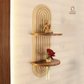 fluted wall shelf, dual wall shelf, decorative wall shelf, wall mounted decorative shelf, modern wall shelf, entryway wall decor, designer wall shelf, wall decor shelf, fluted panel wall decor, aesthetic wall shelf, wall shelf with wood, modern home decor accessories, wall shelf India, luxury wall decor shelf, dual shelf wall decor, test tube vase, wall shelf with test tube vase
