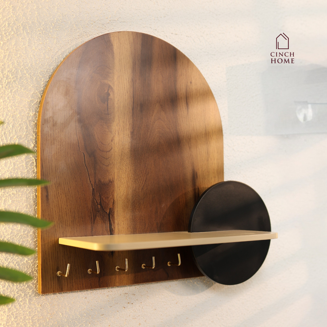 wooden key holder, wall mounted key holder, key holder with shelf, modern key holder, entryway organizer, wall key hanger, decorative key holder, key holder for wall, wooden wall shelf with hooks, home decor key holder, entryway wall decor, key stand for wall, key organizer for home, luxury key holder, minimal wall shelf, wall mounted organizer, wooden key hanger India, modern home decor accessories