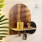 wooden key holder, wall mounted key holder, key holder with shelf, modern key holder, entryway organizer, wall key hanger, decorative key holder, key holder for wall, wooden wall shelf with hooks, home decor key holder, entryway wall decor, key stand for wall, key organizer for home, luxury key holder, minimal wall shelf, wall mounted organizer, wooden key hanger India, modern home decor accessories