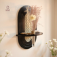 cane wall shelf, decorative wall shelf, wall mounted decorative shelf, cane wall decor, modern wall shelf, entryway wall decor, designer wall shelf, wall decor shelf with cane, aesthetic wall shelf, modern home decor accessories, wall shelf India, decorative shelf with design, luxury wall decor shelf, cane panel wall decor, test tube vase, wall shelf with vase