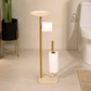 luxury bathroom accessories, premium bathroom accessories, bathroom valet, freestanding bathroom valet, 3 in 1 bathroom organizer, gold bathroom stand, gold bathroom accessories, freestanding towel holder, towel holder stand, gold towel holder, toilet roll holder, toilet roll stand, bathroom organizer with tray, towel and toilet roll holder, modern bathroom accessories, hotel style bathroom accessories, vanity organizer, no drill bathroom accessories, space saving bathroom organizer, gold bathroom decor
