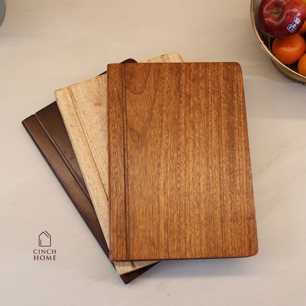 Book Shelf Wooden Chopping Boards– Set of 3 with Stand