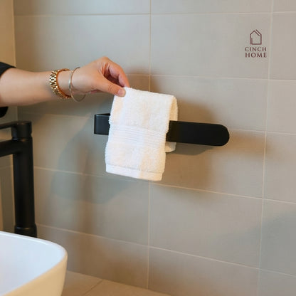 gold towel holder, peel and stick towel rack, self adhesive towel stand, no drill towel holder India, bathroom towel holder, stainless steel gold rack, CinchHome towel holder, wall mounted towel bar, a bathroom accessories, gold bathroom décor, rose gold towel holder, rose gold bathroom accessories, black towel holder, silver bathroom accessories