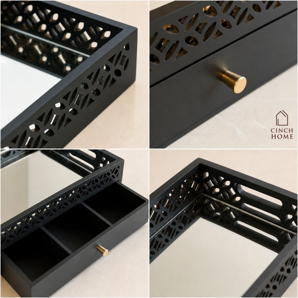 coffee table organizer, coffee table tray, sofa tray, serving tray, wooden serving tray, living room organizer, coffee table storage, 2 tier tray, serving tray with drawer, storage tray with drawer, multipurpose serving tray, table organizer,tea serving tray, coffee serving tray,snack serving tray, dry fruit serving tray,tea coffee organizer, remote organizer, tissue holder tray, cutlery organizer, living room accessories, modern home decor, functional home decor, decorative storage tray, gift, diwali gift