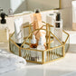 Fluted Glass Hexagonal Organizer | Make-up Organiser| Toiletry Organiser