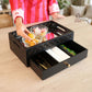 Luxe Serving & Storage Tray- Black| 2 Tier Serving Tray