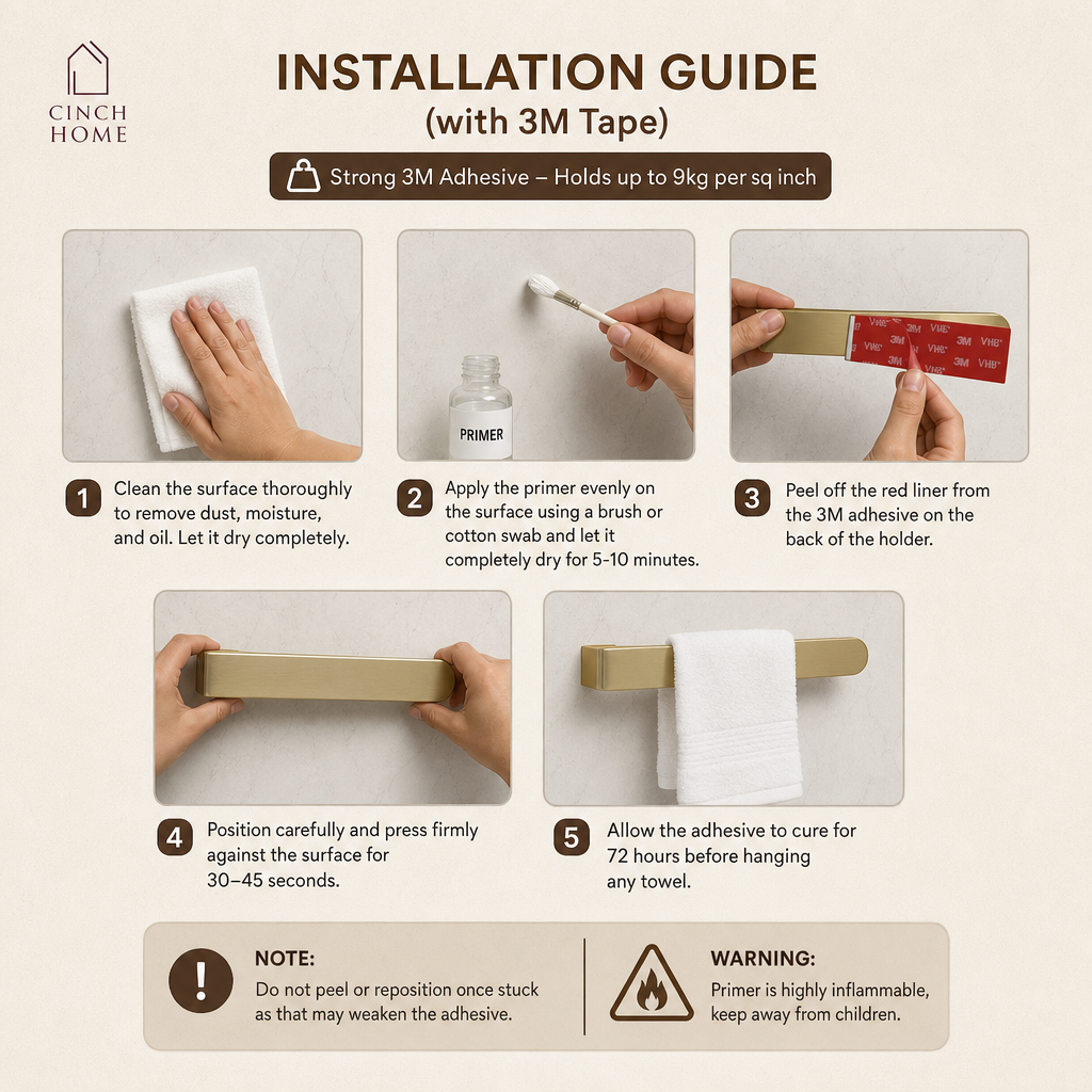 Peel & Stick Towel Stand| No drill Towel Holder