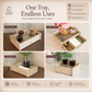 Luxe Serving & Storage Tray- Beige | Rattan | 2 Tier Serving Tray
