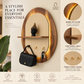 Abstract Wall Organiser with LED Light, Shelf & Hooks