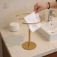 gold towel stand, countertop towel holder, knock-down towel rack, bathroom towel stand India, stainless steel towel holder, vanity towel rack, luxury bathroom accessories, gold hand towel holder, CinchHome towel stand, modern gold towel holder