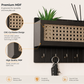 rattan key holder, wall shelf organizer, wooden key hanger, wall mounted key holder, home entryway organizer, black rattan wall décor, wooden key rack India, cane wall shelf, handcrafted key holder, CinchHome organizer